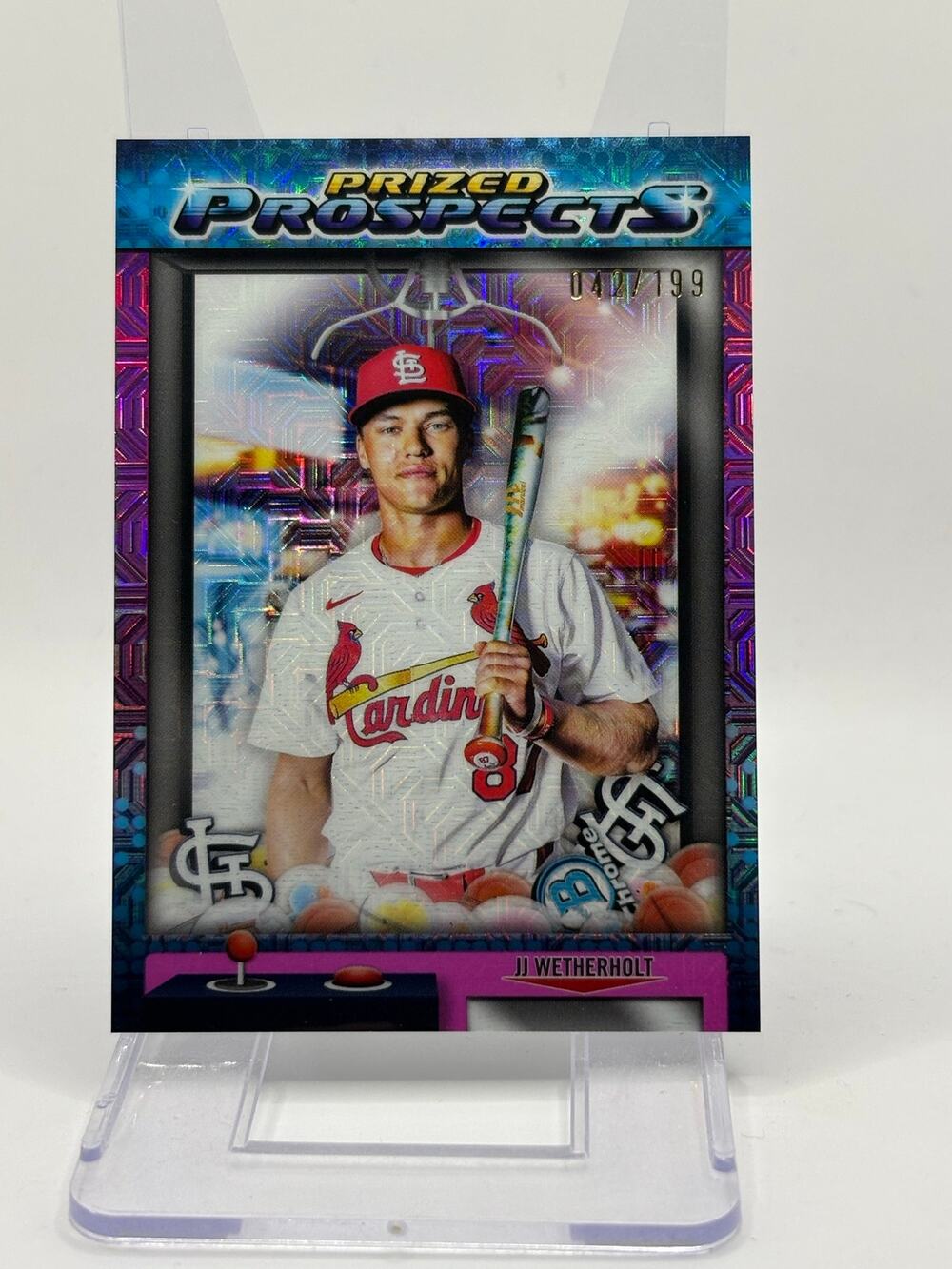 2025 Bowman Draft JJ Wetherholt Prized Prospects Pink Mojo Refractor 42/199 SP